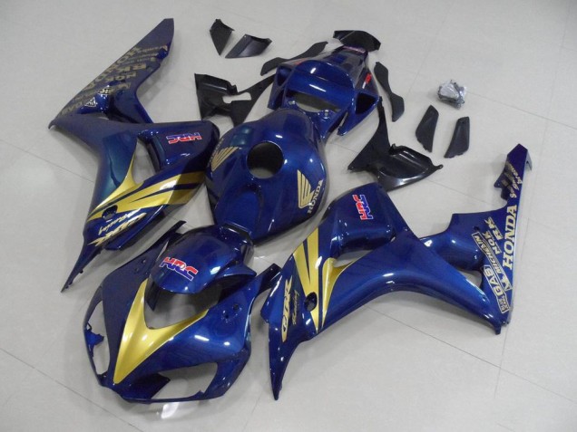 Bleu Foncé avec Or Bande Carénage Honda CBR 1000 RR 06-07 Bleu Foncé avec Or Bande Carénage Honda CBR 1000 RR 06-07