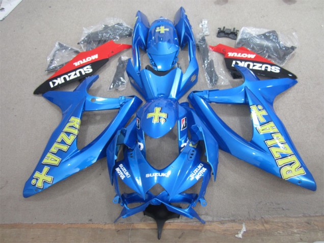 Bleu Jaune Rizla Blanc Motul Carénage Suzuki GSXR 600 K8 08-10 Bleu Jaune Rizla Blanc Motul Carénage Suzuki GSXR 600 K8 08-10
