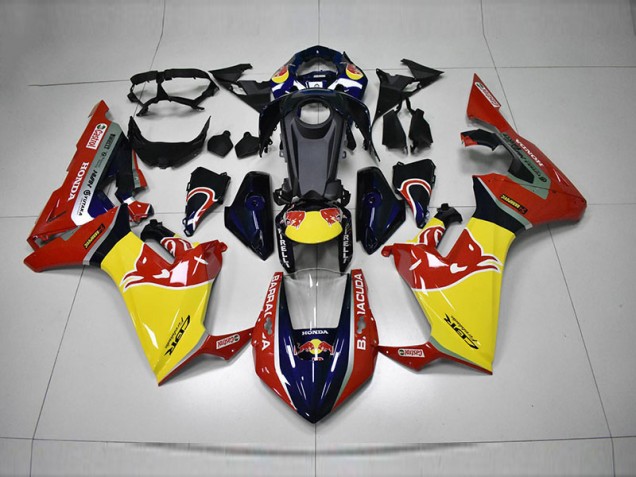 Bleu Jaune Rouge Red Bull Carénage Honda CBR 1000 RR 17-23 Bleu Jaune Rouge Red Bull Carénage Honda CBR 1000 RR 17-23