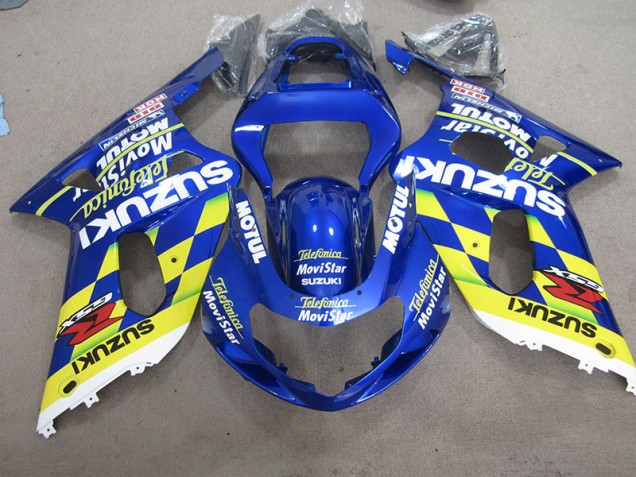 Bleu Jaune Telefumia Movistar Carénage Suzuki GSXR 600 K1 K2 K3 01-03 Bleu Jaune Telefumia Movistar Carénage Suzuki GSXR 600 K1 K2 K3 01-03