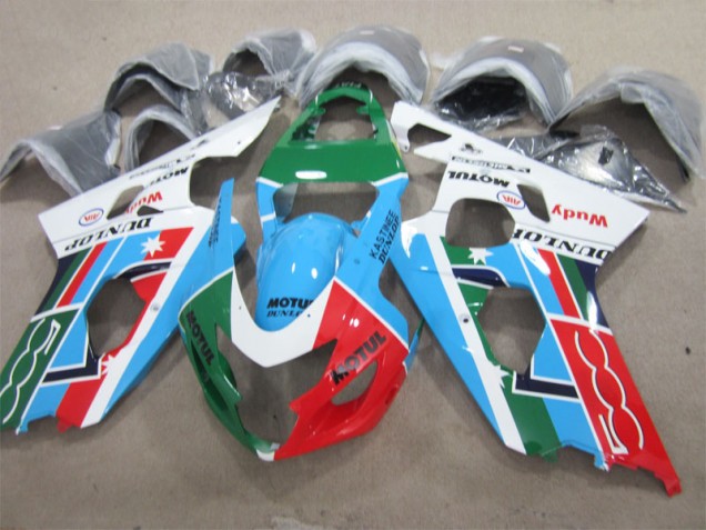 Bleu Vert Blanc Motul Carénage Suzuki GSXR 600 K1 K2 K3 01-03 Bleu Vert Blanc Motul Carénage Suzuki GSXR 600 K1 K2 K3 01-03