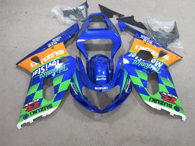 Bleu Vert Telefumia Movistar Carénage Suzuki GSXR 600 K1 K2 K3 01-03 Bleu Vert Telefumia Movistar Carénage Suzuki GSXR 600 K1 K2 K3 01-03