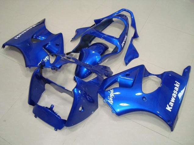 Bleu avec Blanc Décalque Carénage Kawasaki ZX6R 00-02 Bleu avec Blanc Décalque Carénage Kawasaki ZX6R 00-02