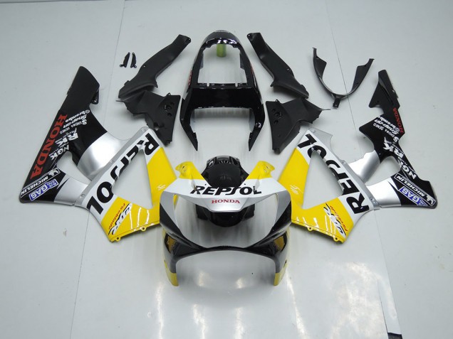Jaune Argent Noir Repsol Carénage Honda CBR 900 RR 929 00-01 Jaune Argent Noir Repsol Carénage Honda CBR 900 RR 929 00-01