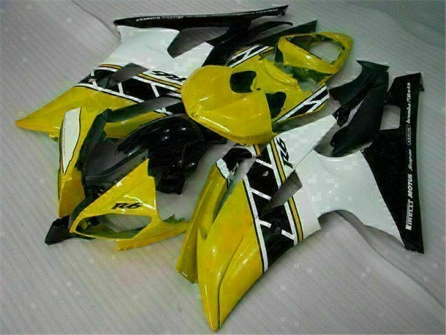 Jaune Blanc Carénage Yamaha R6 08-16 Jaune Blanc Carénage Yamaha R6 08-16