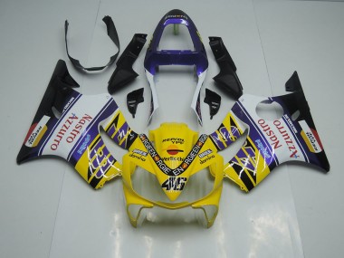 Jaune Blanc Nastro Azzurro Carénage Honda CBR 600 F4i 01-03
