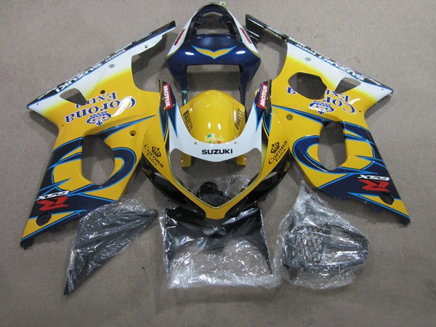 Jaune Bleu Corona Extra Carénage Suzuki GSXR 1000 K1 00-02 Jaune Bleu Corona Extra Carénage Suzuki GSXR 1000 K1 00-02