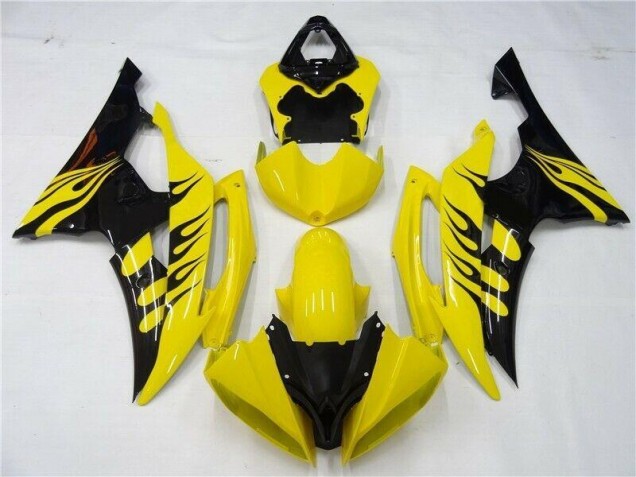 Jaune Noir Carénage Yamaha R6 08-16 Jaune Noir Carénage Yamaha R6 08-16