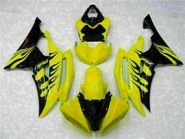 Jaune Noir Carénages Yamaha R6 08-16 Jaune Noir Carénages Yamaha R6 08-16