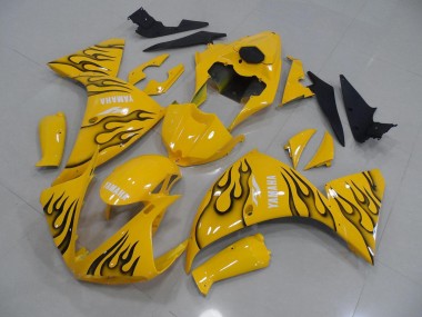 Jaune Noir Flamme Carénage Yamaha R1 09-11
