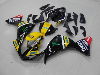Jaune Noir Monster Carénage Yamaha R1 12-14
