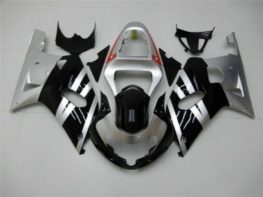 Noir Argent Carénage Suzuki GSXR 600 / 750 K1 K2 K3 01-03