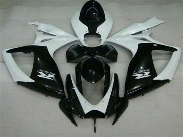 Noir Blanc Carénage Suzuki GSXR 600 / 750 K6 06-07 Noir Blanc Carénage Suzuki GSXR 600 / 750 K6 06-07