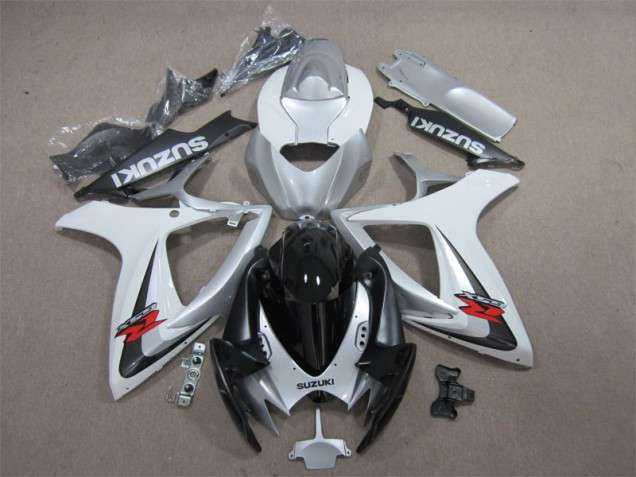 Noir Blanc Carénage Suzuki GSXR 600 K6 06-07 Noir Blanc Carénage Suzuki GSXR 600 K6 06-07