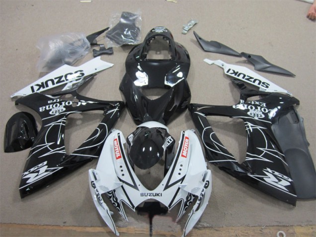 Noir Blanc Corona Extra Motul Carénage Suzuki GSXR 600 K6 06-07 Noir Blanc Corona Extra Motul Carénage Suzuki GSXR 600 K6 06-07