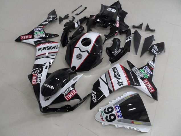 Noir Blanc Décalque Packs Carénage Yamaha R1 07-08 Noir Blanc Décalque Packs Carénage Yamaha R1 07-08