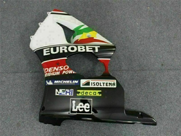 Noir Blanc Eurobet Carénage Kawasaki ZX6R 00-02 Noir Blanc Eurobet Carénage Kawasaki ZX6R 00-02