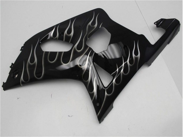 Noir Blanc Flamme Carénage Suzuki GSXR 600 / 750 K1 K2 K3 01-03 Noir Blanc Flamme Carénage Suzuki GSXR 600 / 750 K1 K2 K3 01-03