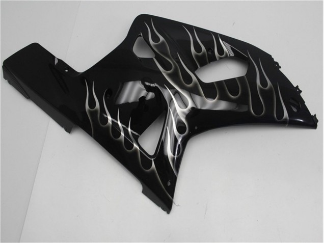 Noir Blanc Flamme Carénage Suzuki GSXR 600 / 750 K1 K2 K3 01-03 Noir Blanc Flamme Carénage Suzuki GSXR 600 / 750 K1 K2 K3 01-03