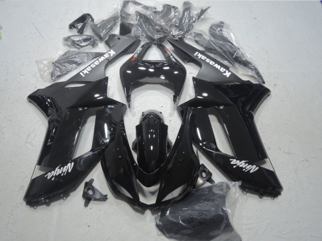 Noir Blanc Ninja Carénage Kawasaki ZX6R 07-08 Noir Blanc Ninja Carénage Kawasaki ZX6R 07-08
