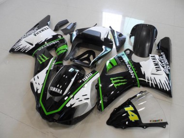 Noir Blanc Vert Monster Carénage Yamaha R1 00-01