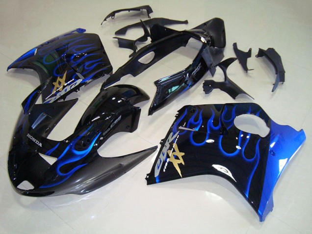 Noir Bleu Flamme Carénage Honda CBR 1100 XX Blackbird 96-07 Noir Bleu Flamme Carénage Honda CBR 1100 XX Blackbird 96-07
