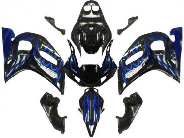 Noir Bleu Flamme Carénage Yamaha R6 98-02