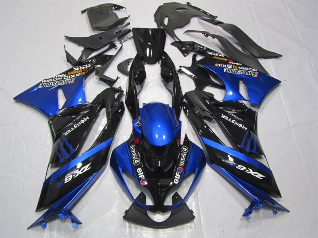 Noir Bleu Monster Carénage Kawasaki ZX6R 09-12 Noir Bleu Monster Carénage Kawasaki ZX6R 09-12