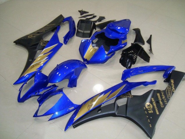Noir Bleu avec Or Décalque Carénages Yamaha R6 06-07 Noir Bleu avec Or Décalque Carénages Yamaha R6 06-07