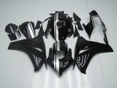 Noir Brillant avec Argent Bande Carénage Honda CBR 1000 RR 08-11
