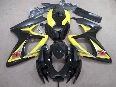 Noir Jaune Carénage Suzuki GSXR 600 K6 06-07