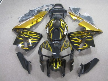 Noir Jaune Flamme Carénage Honda CBR 600 RR 05-06