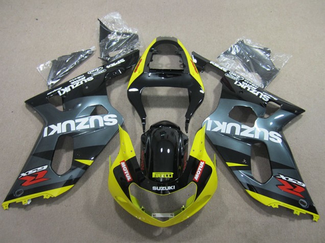 Noir Jaune Motul Carénage Suzuki GSXR 600 K1 K2 K3 01-03 Noir Jaune Motul Carénage Suzuki GSXR 600 K1 K2 K3 01-03