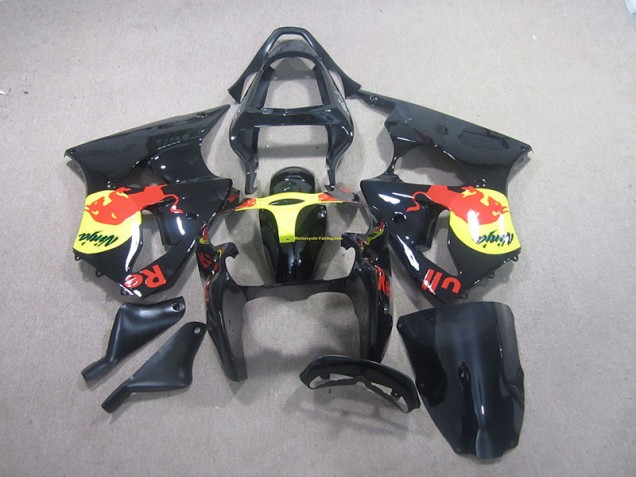 Noir Jaune Red Bull Ninja Carénage Kawasaki ZX6R 00-02 Noir Jaune Red Bull Ninja Carénage Kawasaki ZX6R 00-02