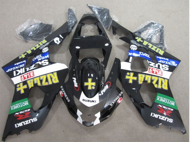Noir Jaune Rizla Carénage Suzuki GSXR 600 K4 04-05