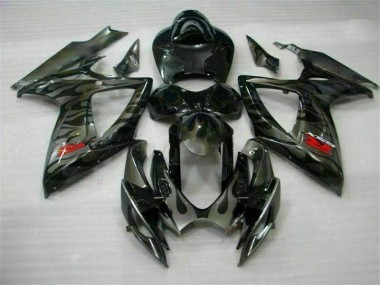 Noir Kit Carénages Complet Suzuki GSXR 600 / 750 K6 06-07