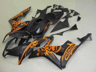 Noir Mat Orange Décalque Carénage Honda CBR 600 RR 07-08