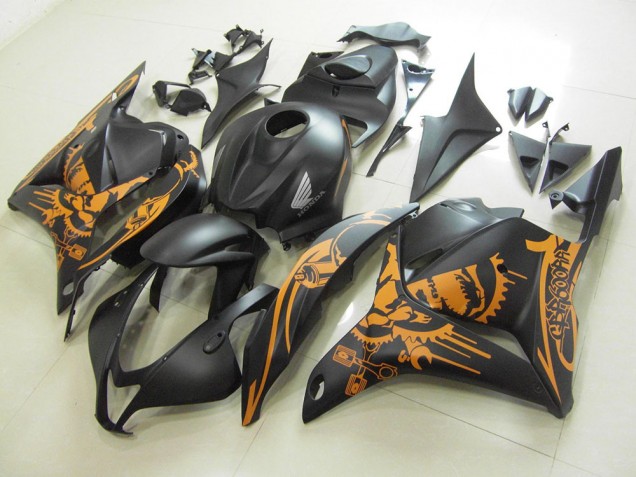 Noir Mat Orange Décalque Carénage Honda CBR 600 RR 09-12 Noir Mat Orange Décalque Carénage Honda CBR 600 RR 09-12
