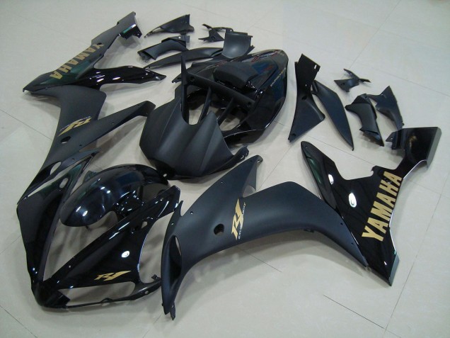 Noir Matte Or Carénage Yamaha R1 04-06 Noir Matte Or Carénage Yamaha R1 04-06