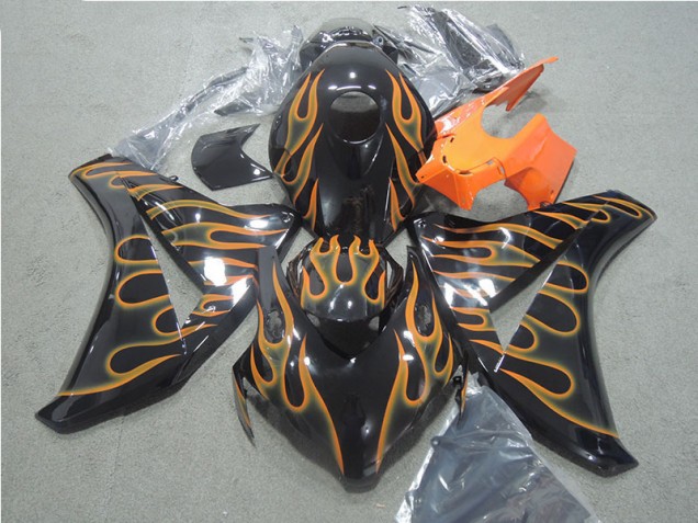 Noir Orange Flamme Carénage Honda CBR 1000 RR 08-11 Noir Orange Flamme Carénage Honda CBR 1000 RR 08-11