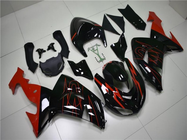 Noir Rouge Carénage Kawasaki ZX10R 06-07 Noir Rouge Carénage Kawasaki ZX10R 06-07