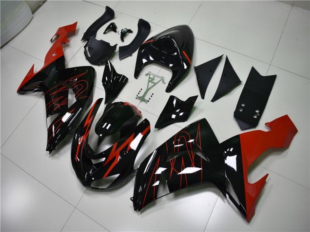 Noir Rouge Carénage Kawasaki ZX10R 06-07 Noir Rouge Carénage Kawasaki ZX10R 06-07