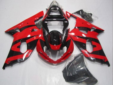 Noir Rouge Carénage Suzuki GSXR 600 K1 K2 K3 01-03