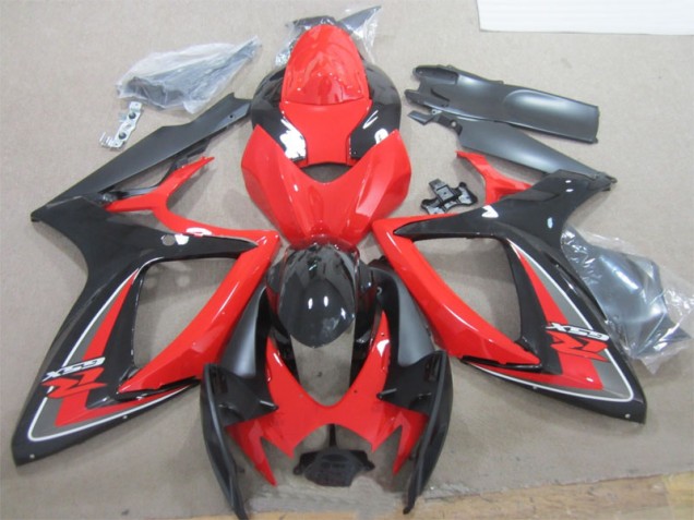 Noir Rouge Carénage Suzuki GSXR 600 K6 06-07 Noir Rouge Carénage Suzuki GSXR 600 K6 06-07