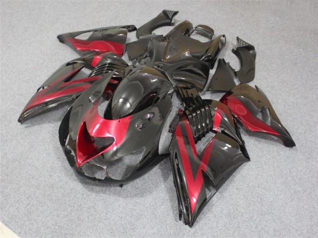 Noir Rouge Carénages Kawasaki ZX14R ZZR 1400 06-11 Noir Rouge Carénages Kawasaki ZX14R ZZR 1400 06-11