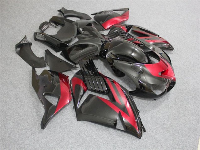 Noir Rouge Carénages Kawasaki ZX14R ZZR 1400 06-11 Noir Rouge Carénages Kawasaki ZX14R ZZR 1400 06-11