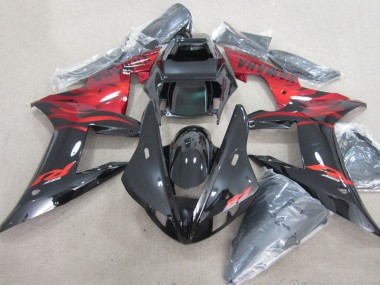 Noir Rouge Décalque Carénage Yamaha R1 02-03