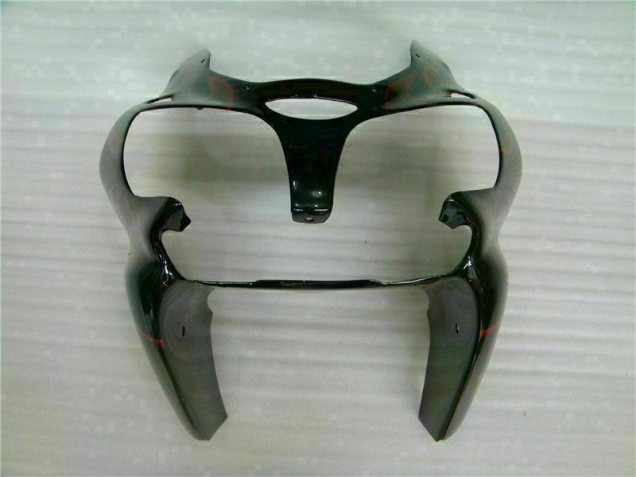 Noir Rouge Flamme Carénage Kawasaki ZX6R 00-02 Noir Rouge Flamme Carénage Kawasaki ZX6R 00-02