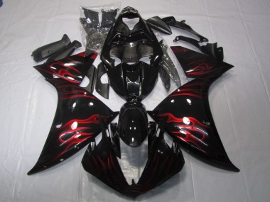 Noir Rouge Flamme Carénage Yamaha R1 09-11