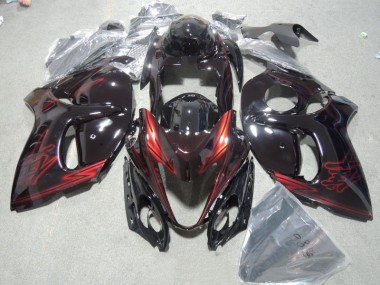 Noir Rouge Kit Carénages Complet Suzuki GSXR 1300 Hayabusa 08-19